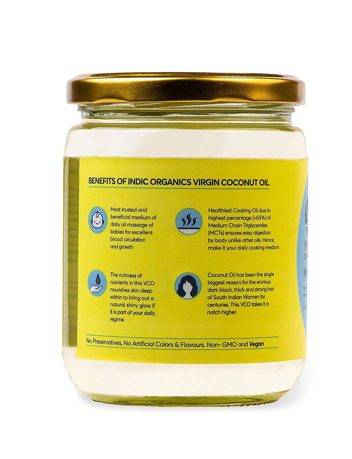 Indic Organics Raw Extra Virgin Coconut Oil Indic Organics