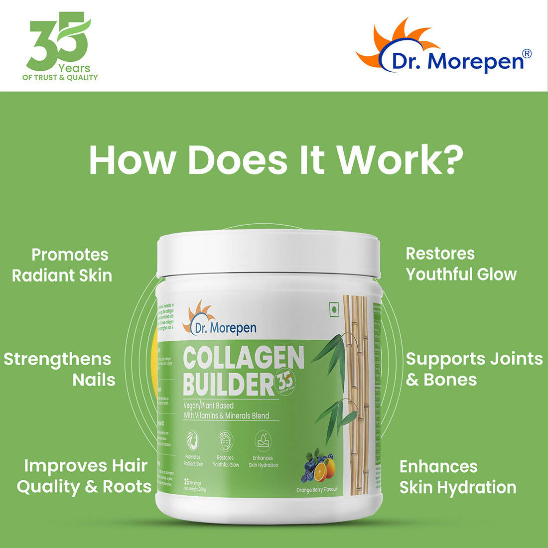 Dr. Morepen Natural Collagen Builder - Orange Berry Flavour Dr. Morepen