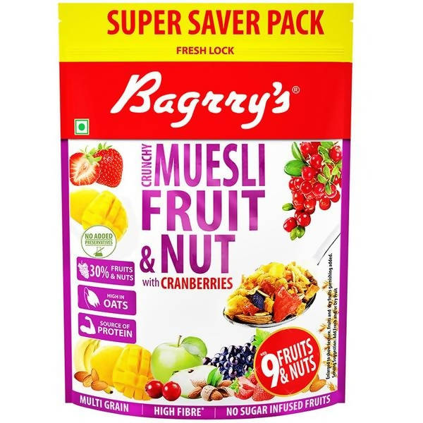 Bagrry's Crunchy Fruit & Nut Muesli with Cranberries - Safuron