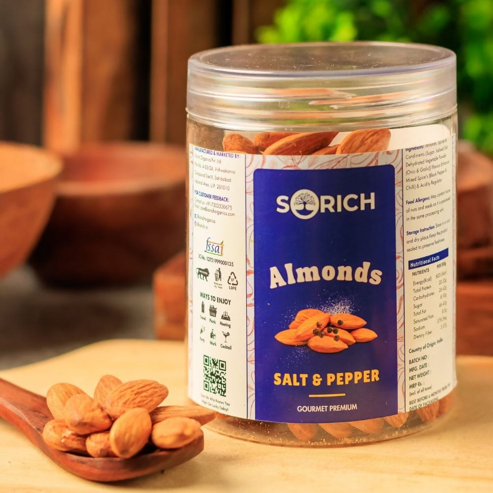 Sorich Organics Salted & Black pepper Almonds Sorich