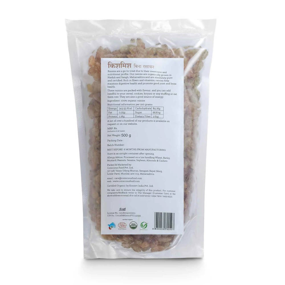 Conscious Food Organic Raisins (Kishmish) Conscious Food