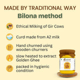 Aayug Organics A2 Gir Cow Ghee | Traditional Bilona Method A2 Cow Ghee | Grassfed, Pure and Healthy Gir Cow Ghee Aayug Organics
