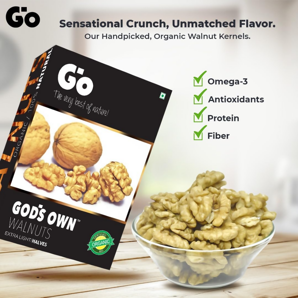 Go Organic Kashmiri Extra Light Halves Walnuts Kernels Go