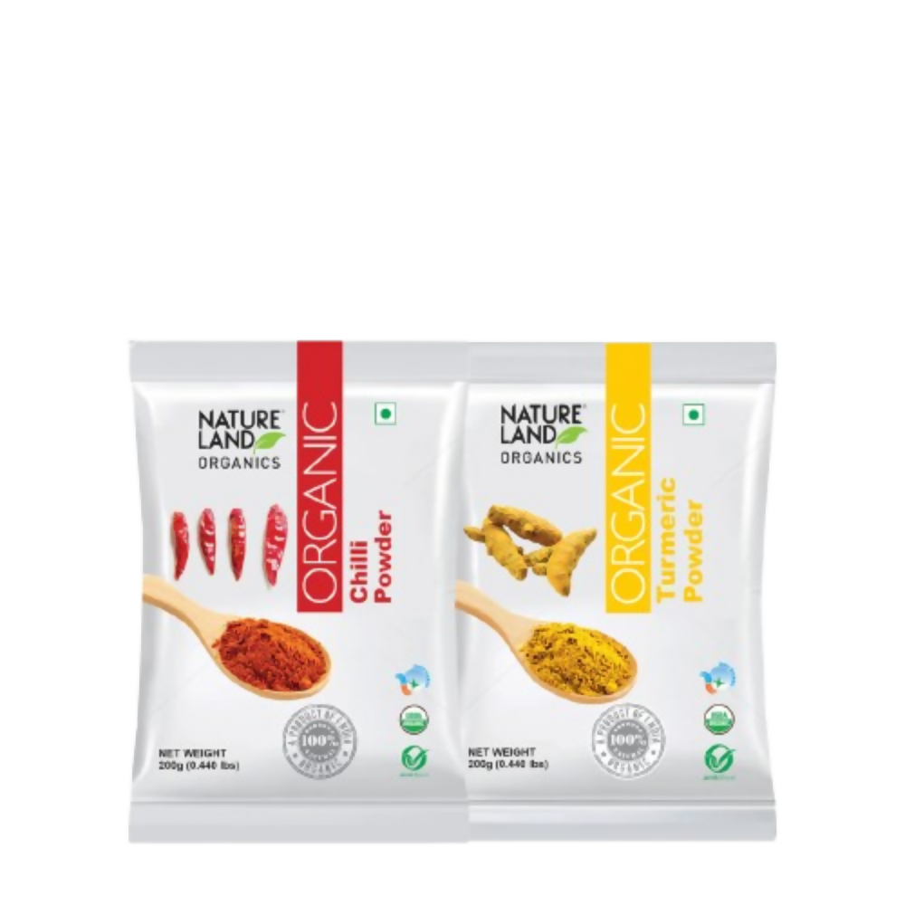 Nature Land Organics Red Chilli Powder+Organic Turmeric Powder - Safuron