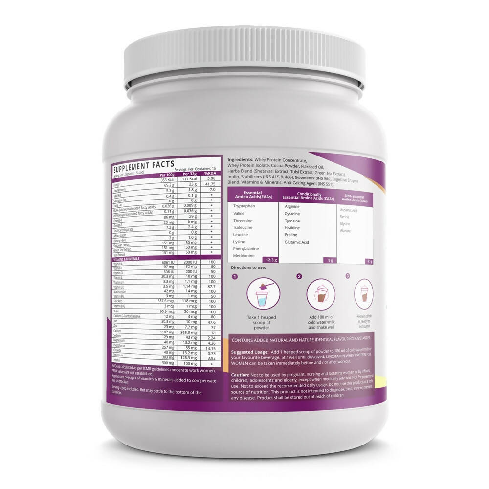 Livestamin Whey Protein For Women - Chocolate Flavour Livestamin