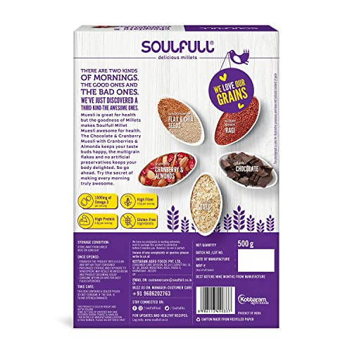 Soulfull Chocolate & Cranberry Millet Muesli Soulfull