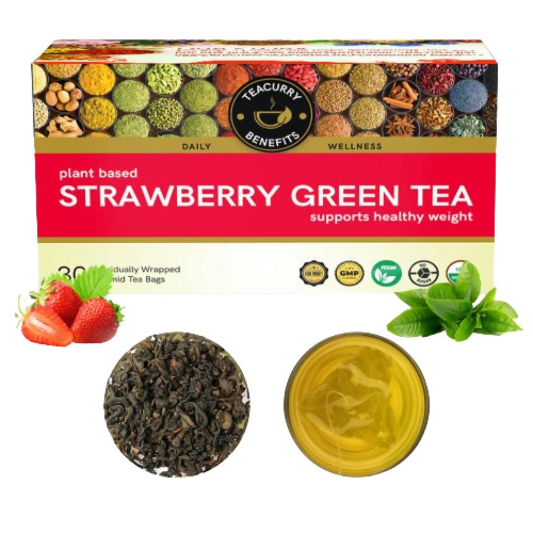 Teacurry Strawberry Green Tea Bags Teacurry