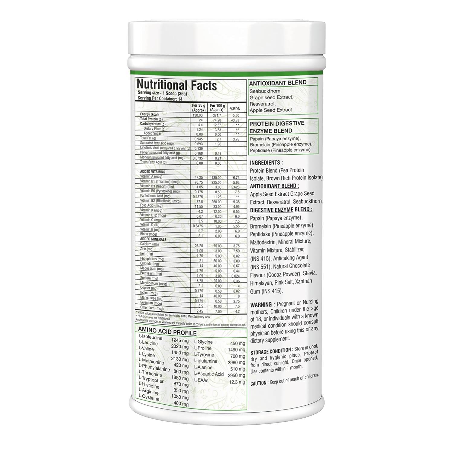Floral Nutrition Plant Protein Powder (Rich Chocolate Flavor) Floral Nutrition