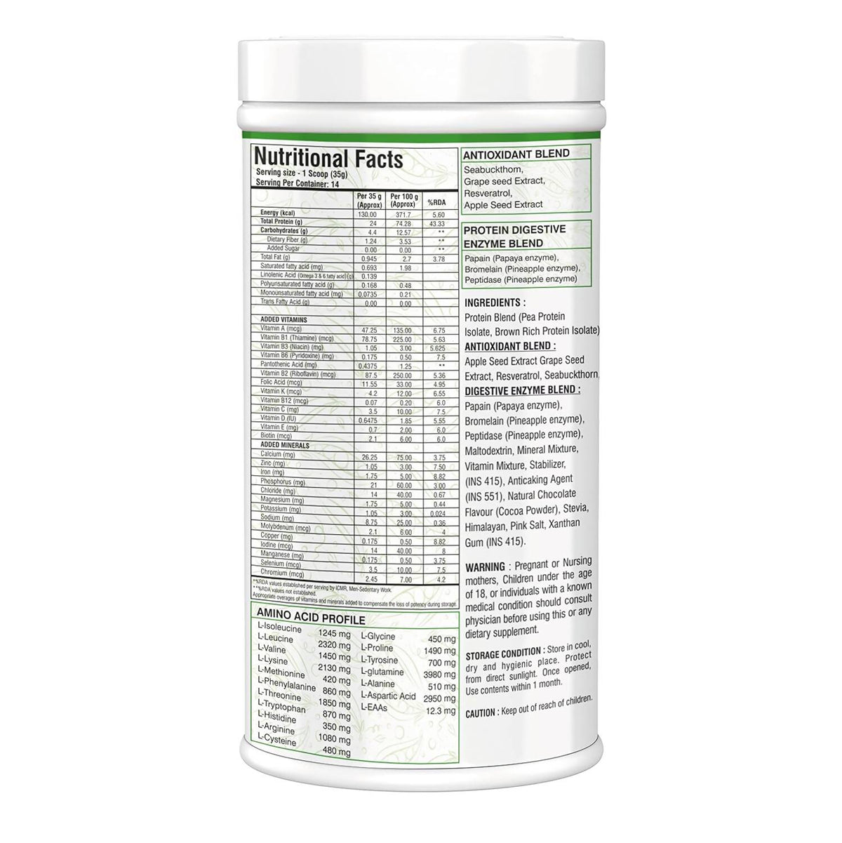 Floral Nutrition Plant Protein Powder (Rich Chocolate Flavor) Floral Nutrition