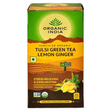 Organic India Tulsi Green Tea Lemon Ginger 25 Tea Bags Organic India