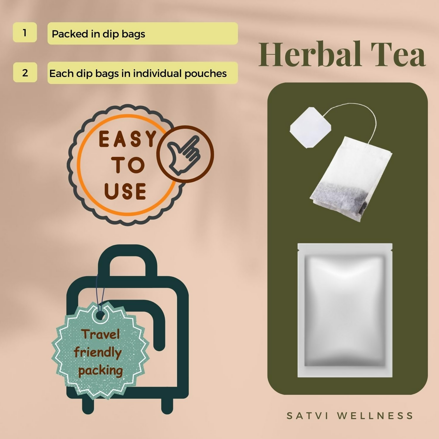 Satvi Wellness Sariva Tea Ananthamool Sariba Herbal Tea Bags | Herbal Tea Satvi Wellness