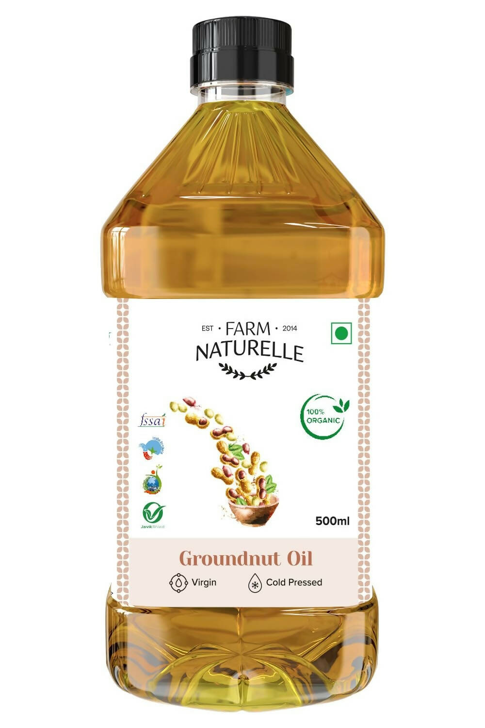 Farm Naturelle Organic Ghani Cold Pressed Virgin Groundnut/Peanut Oil - Safuron