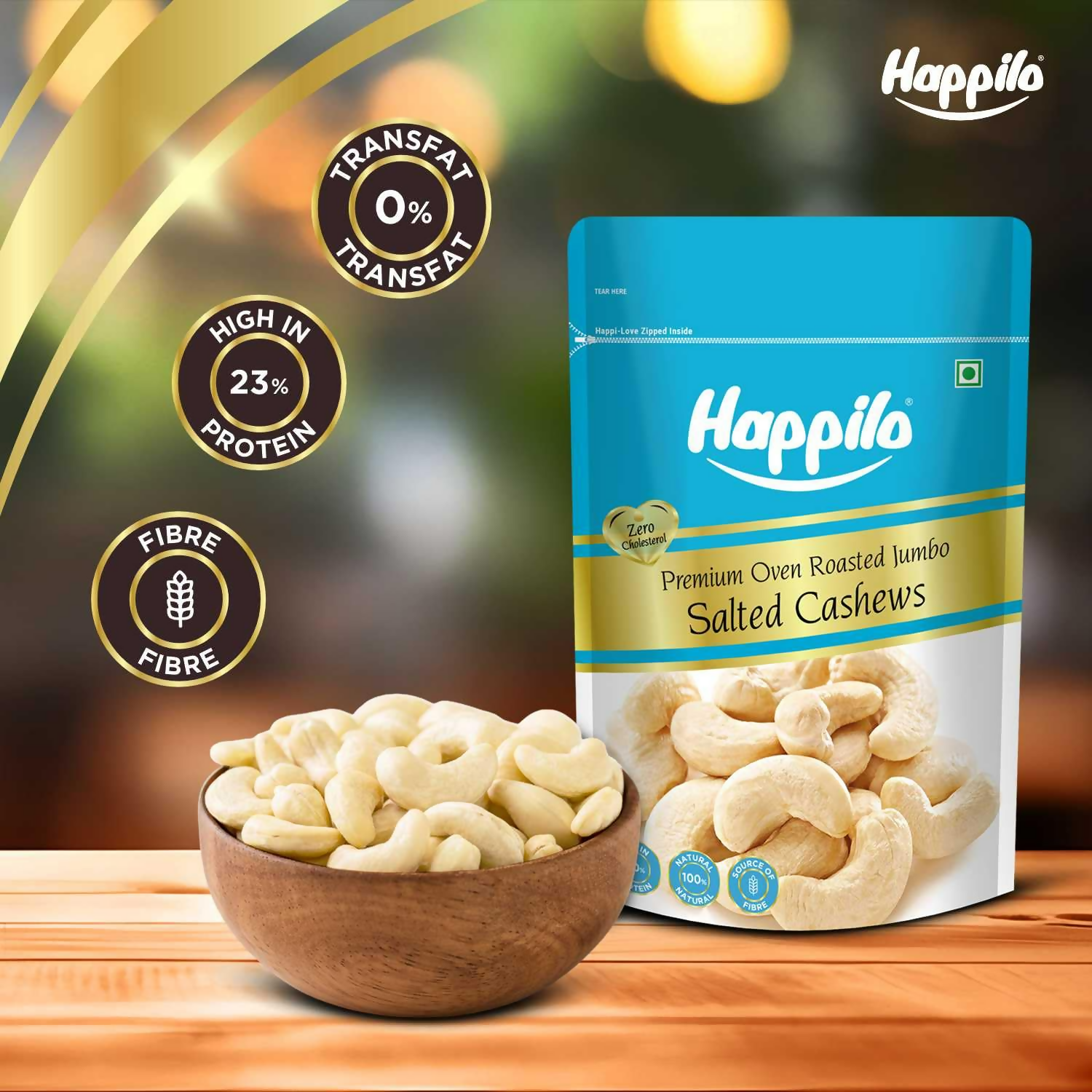 Happilo Premium Roasted and Salted Cashews/Kaju Happilo