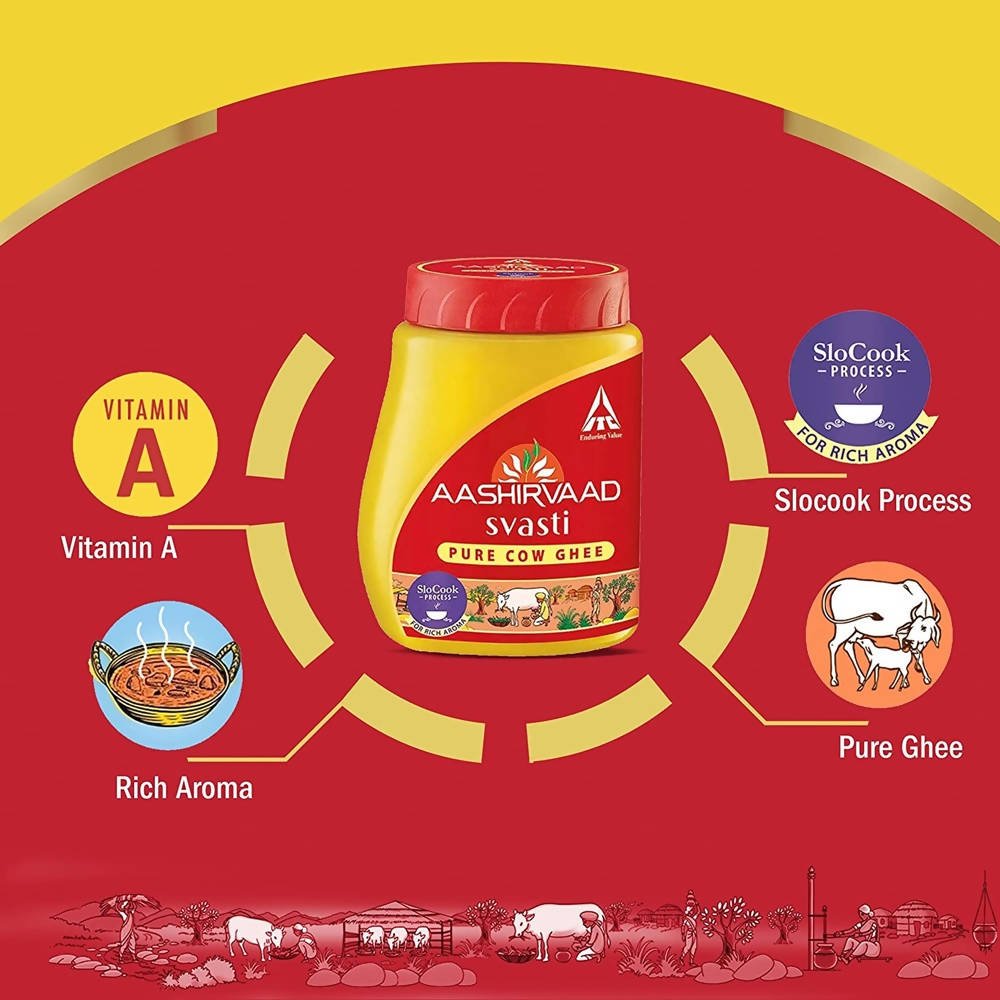 Aashirvaad Svasti Pure Cow Ghee | Premium Desi Ghee with Rich Aroma Aashirvaad