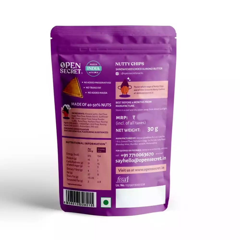 Open Secret Choco Almond Butter Nutty Chips Open Secret