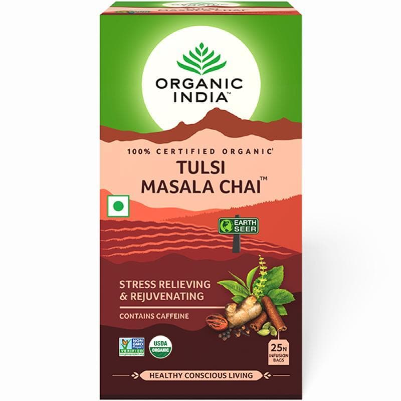 Organic India Tulsi Masala Chai 25 Tea Bags - Safuron