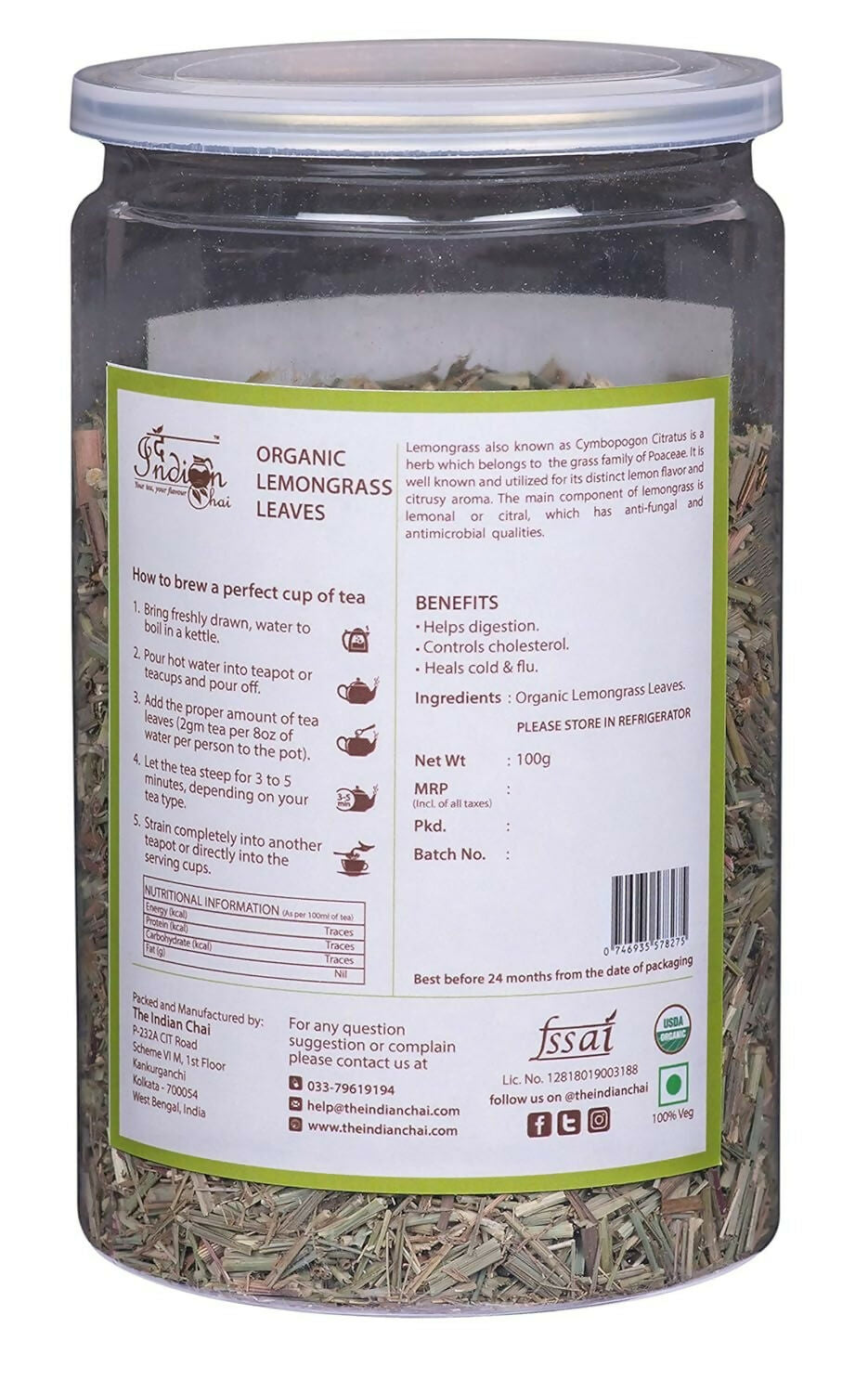 The Indian Chai – Organic Lemongrass Tea The Indian Chai