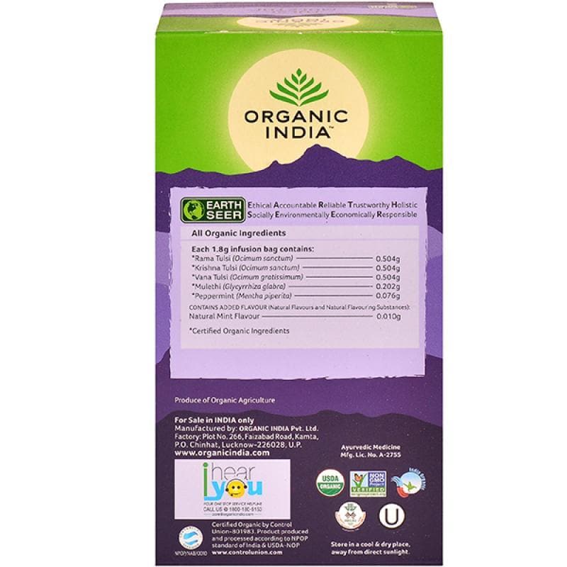 Organic India Tulsi Mulethi 25 Tea Bags Organic India