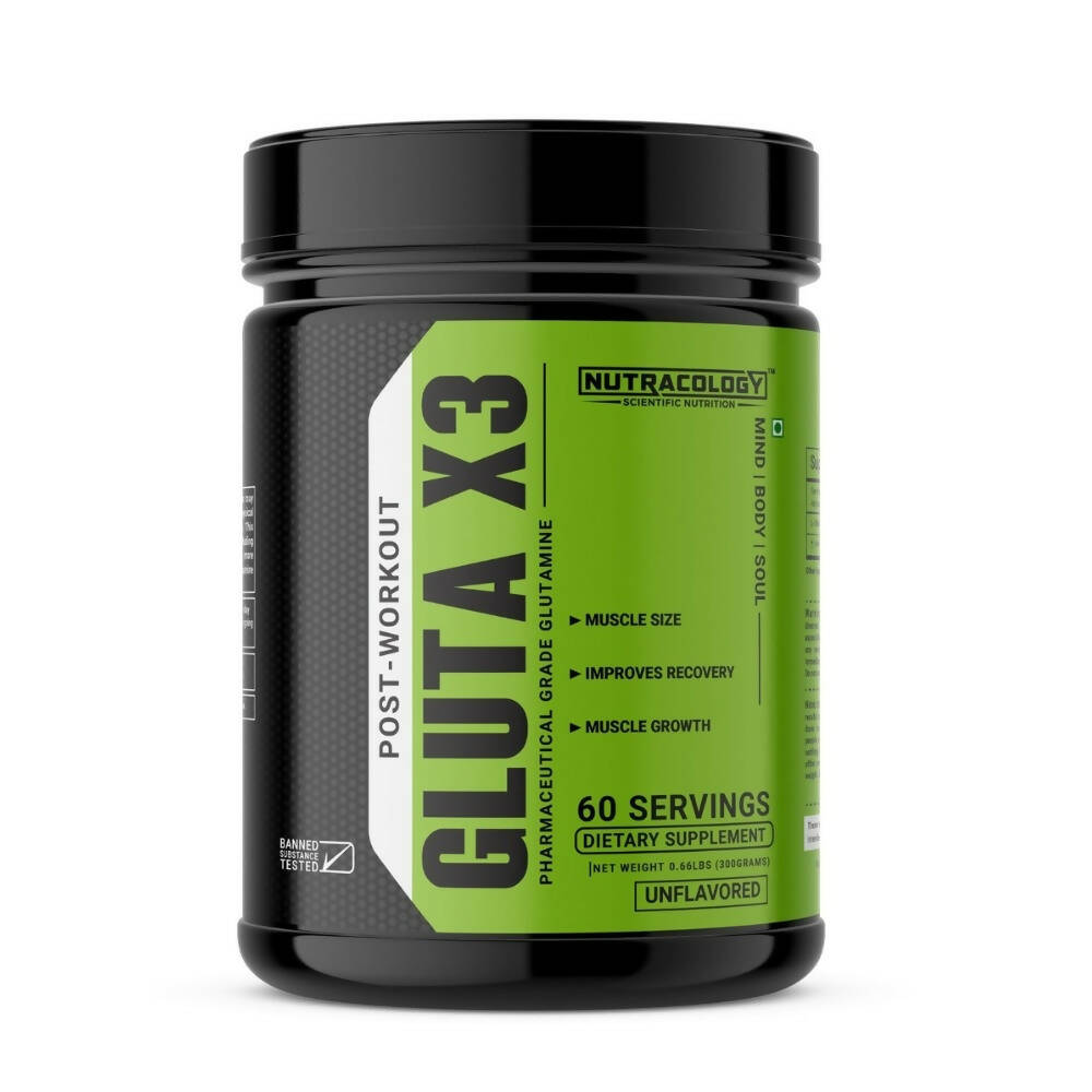 Nutracology Gluta X3 Micronized Glutamine For Muscle Recovery & Strength - Safuron
