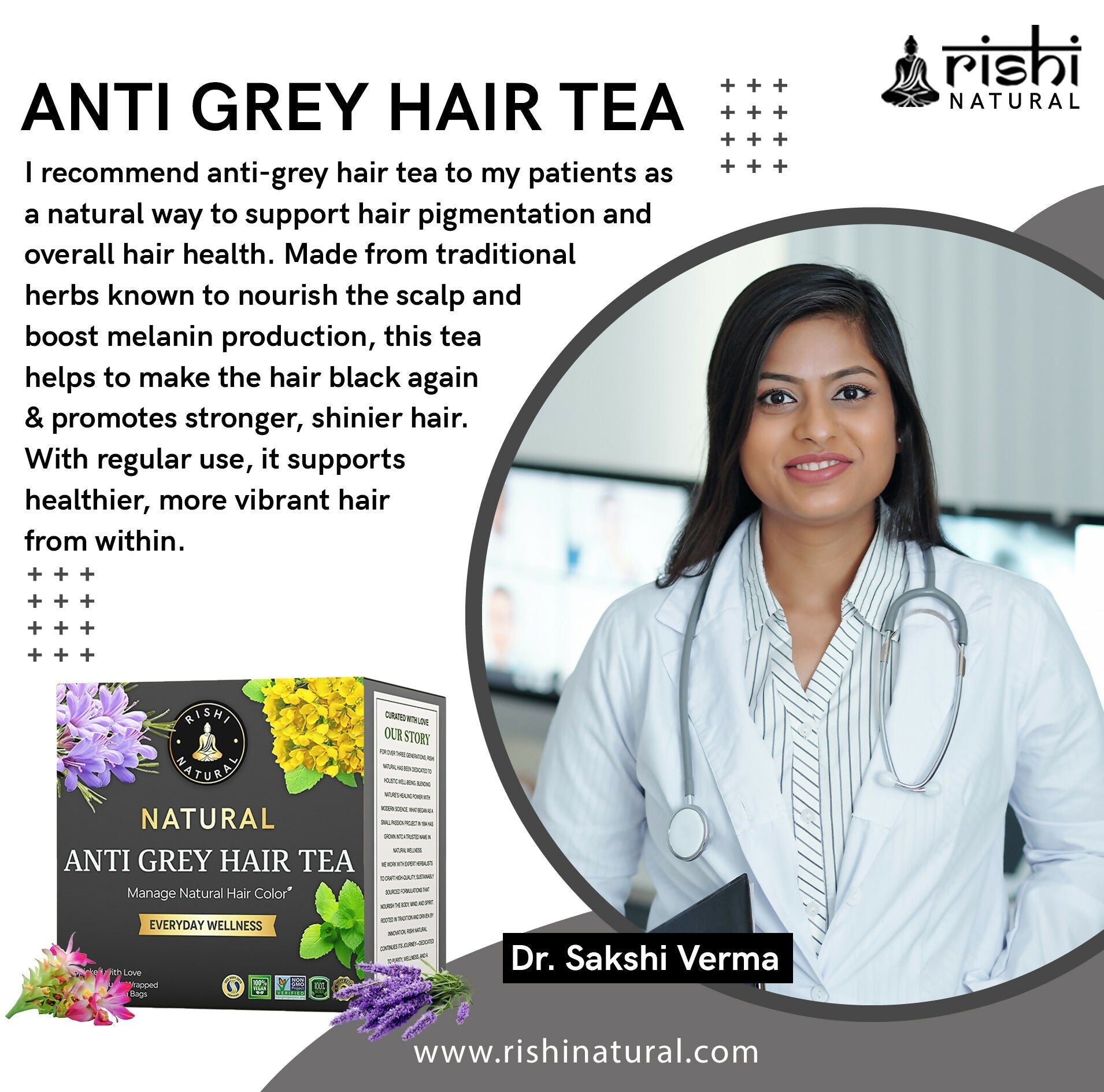 Rishi Natural Anti Grey Hair Herbal Tea Rishi Natural