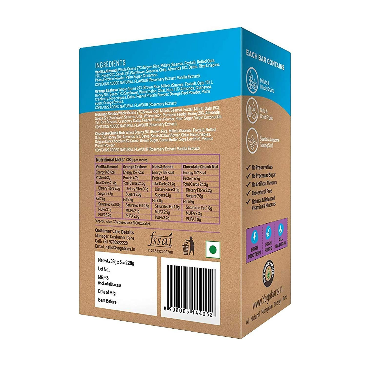 Yoga Bar Multigrain Energy Snack Bars - Dark Chocolate Flavour Premium Super Oats Combo Yoga Bar