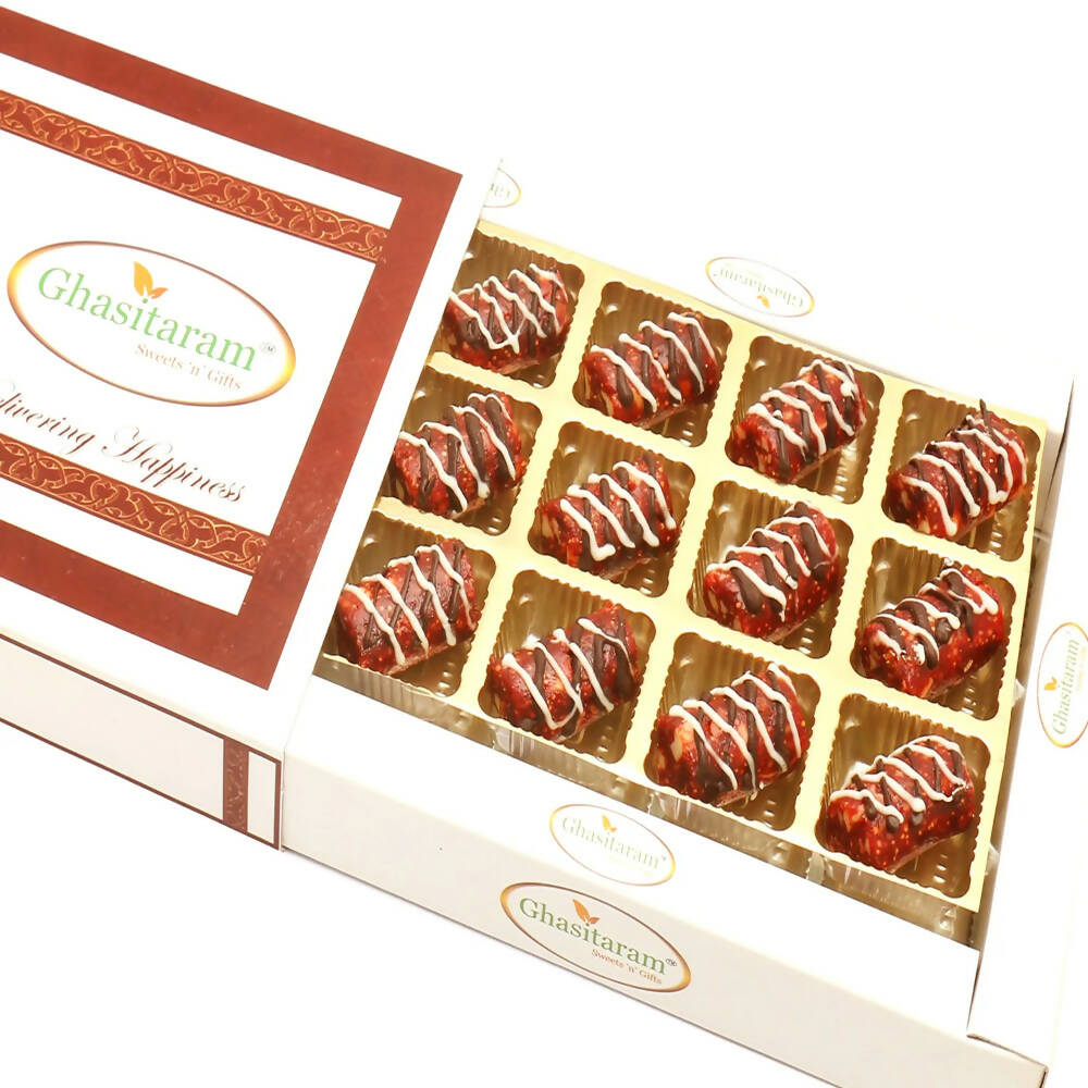 Ghasitaram Anjeer Khajoor Chocolate Rolls In White Box - Safuron
