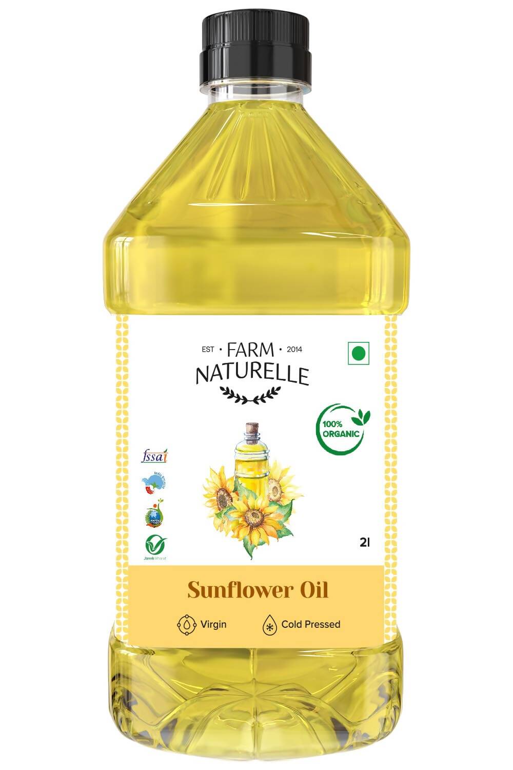 Farm Naturelle Organic Virgin Cold Pressed Sunflower Oil - Safuron