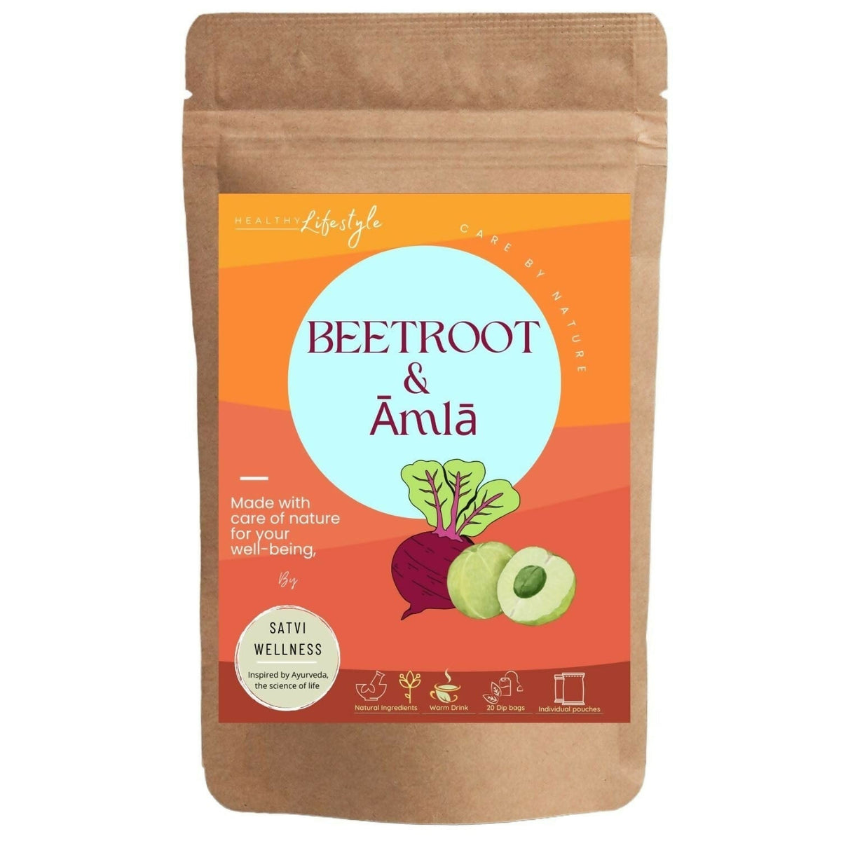 Satvi Wellness Beetroot Amla Tea Bags | Herbal Tea Satvi Wellness