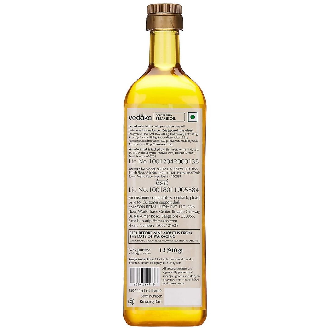 Vedaka Cold Pressed Sesame Oil Vedaka
