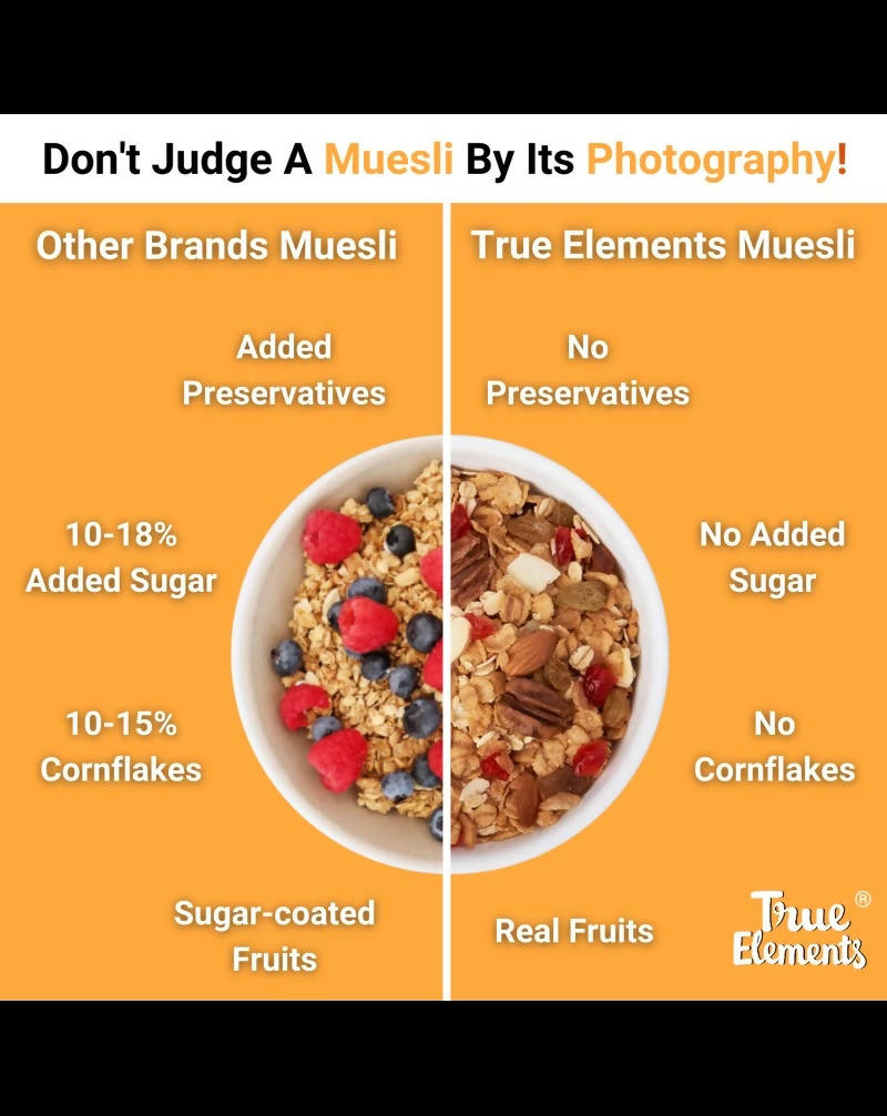 True Elements Fruit And Nut Muesli - Protein Rich True Elements
