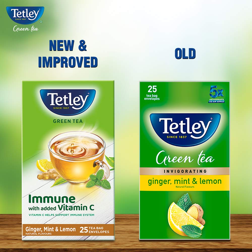 Tetley Green Tea Ginger, Mint and Lemon Tea Bags Tetley