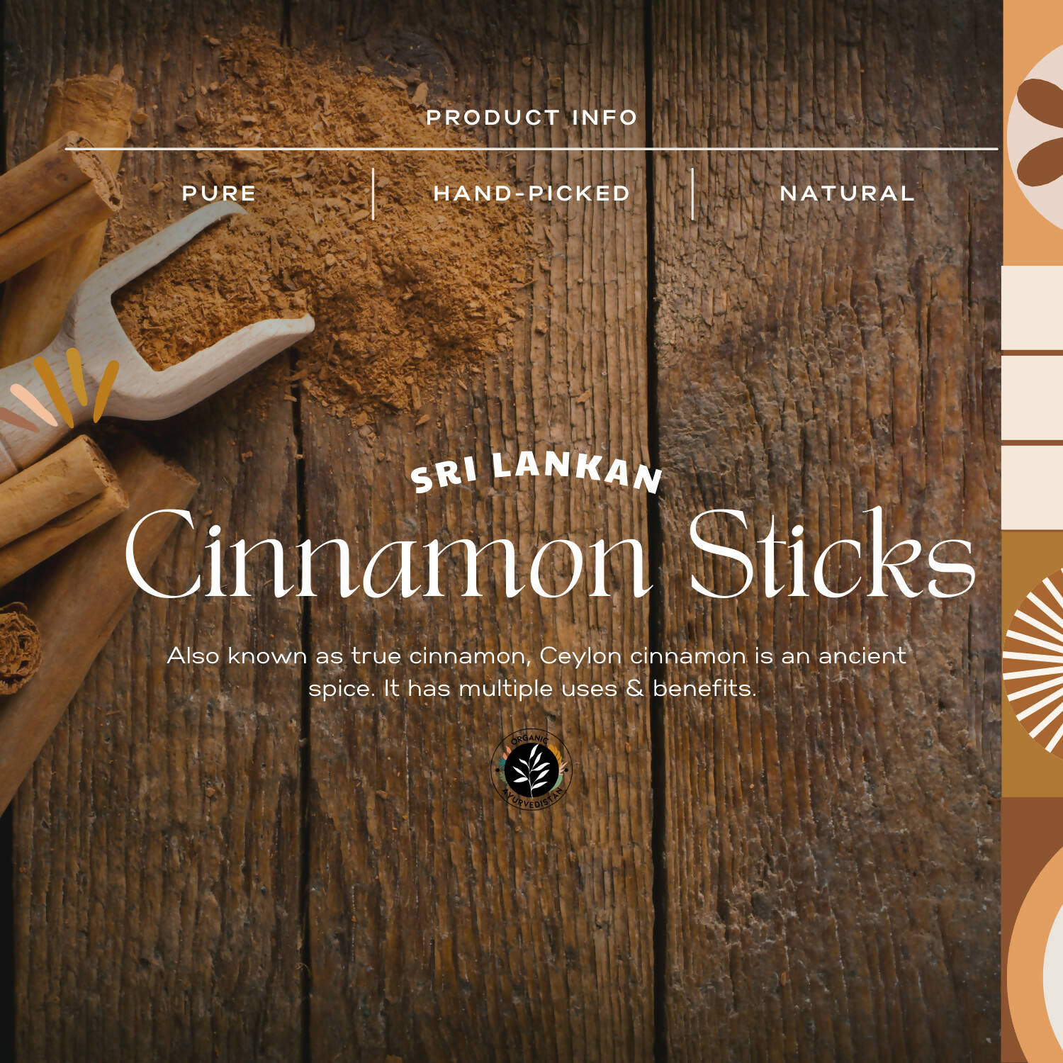 Organic Ayurvedistan Ceylon Cinnamon Sticks Organic Ayurvedistan