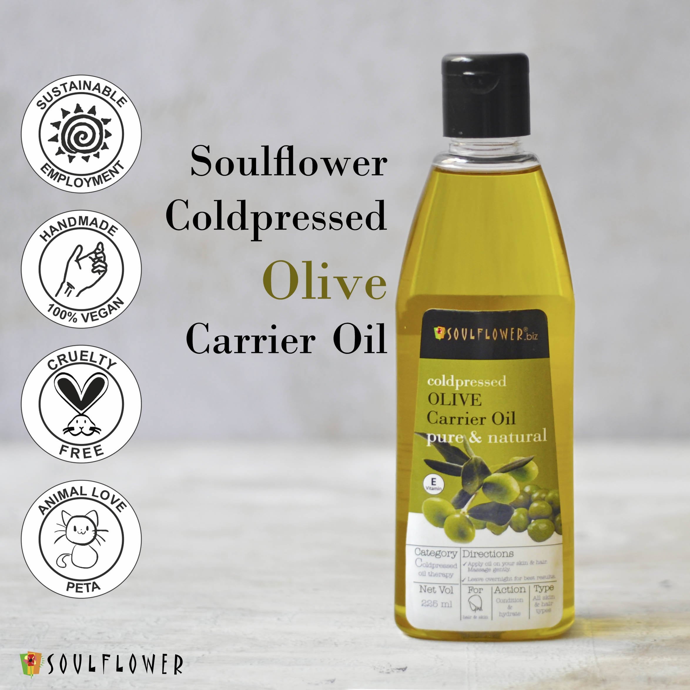 Soulflower Pure & Natural Coldpressed Olive Carrier Oil Soulflower