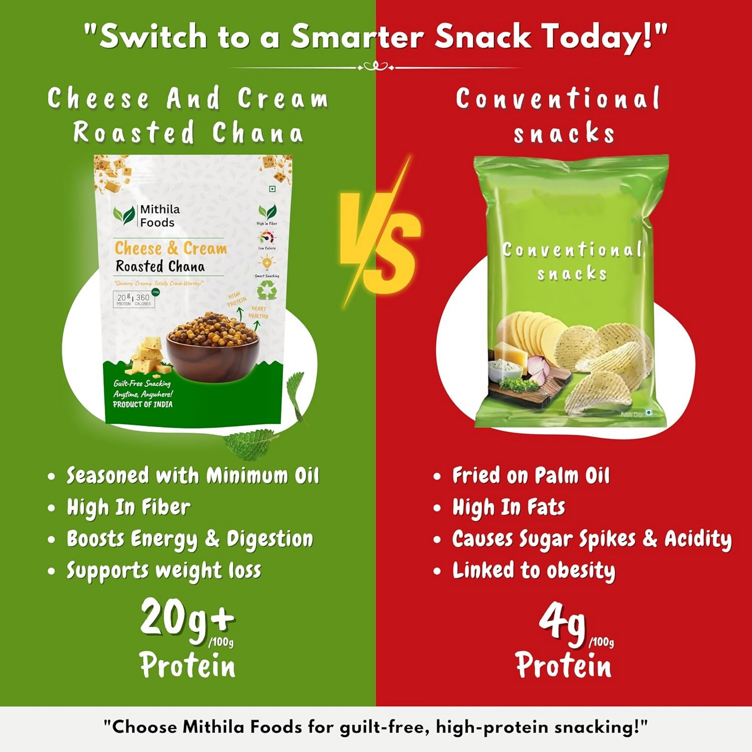 Mithila Foods Cheese & Cream Roasted Chana Mithila Foods