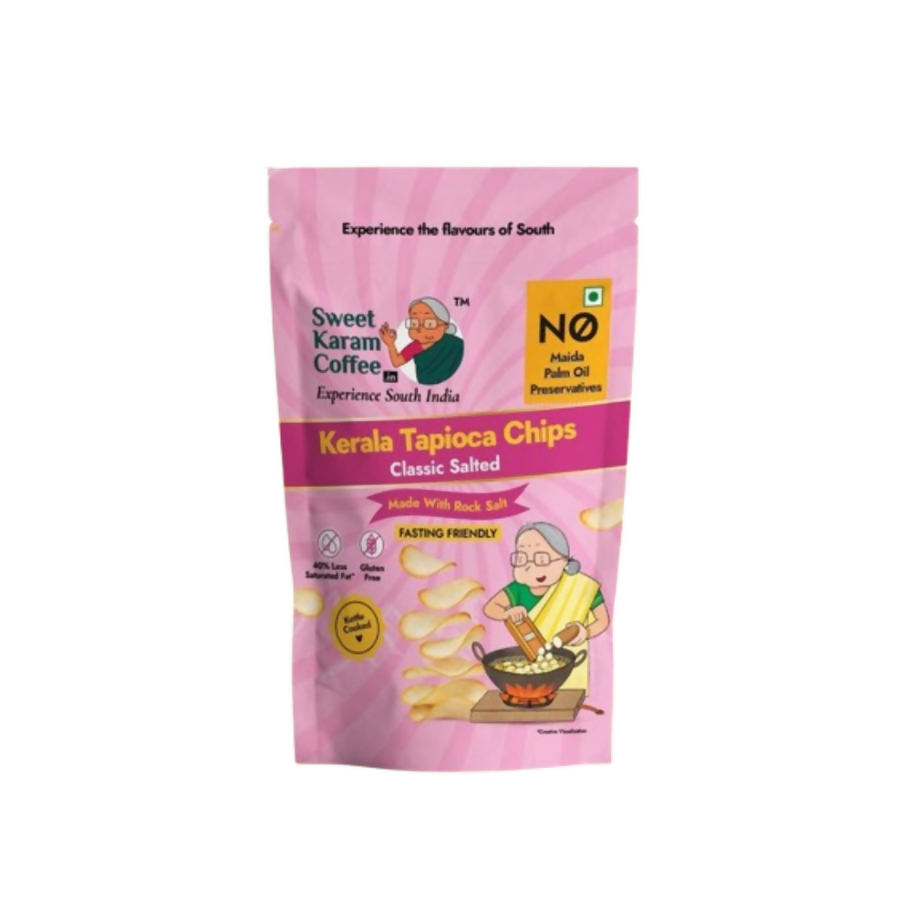 Sweet Karam Coffee Kerala Tapioca Chips - Rock Salt (Fasting Special) - Safuron
