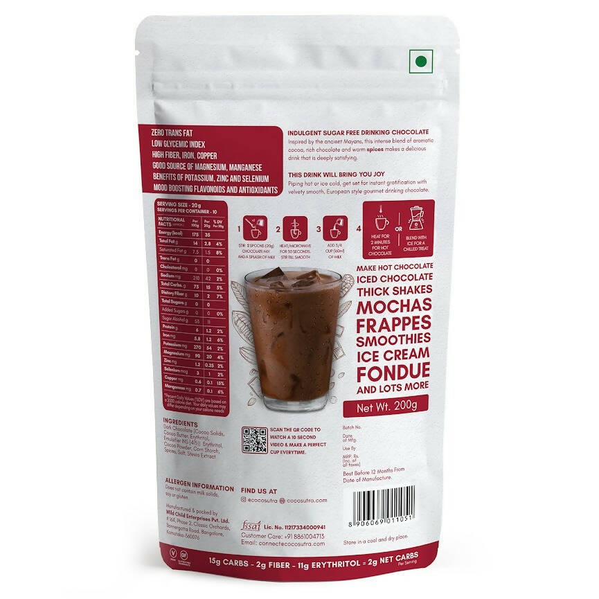 Cocosutra Lite -Sugar Free Drinking Chocolate Mix - Mexican Spiced Cocosutra