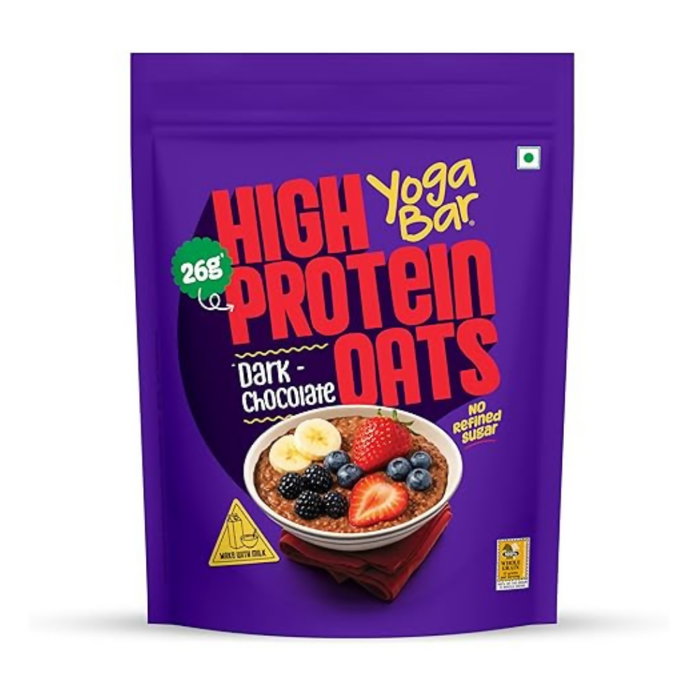 Yoga Bar High Protein Oats - Combo Flavors: Korean Fire, Mum's Masala, Dark Chocolate, Fruit Nuts Seeds, Kesar Pista Kulfi, Banana Creme, Filter Kappi Yoga Bar