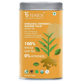 Teabox Organic Turmeric Ginger Tulsi Green Tea Loose Leaves Teabox