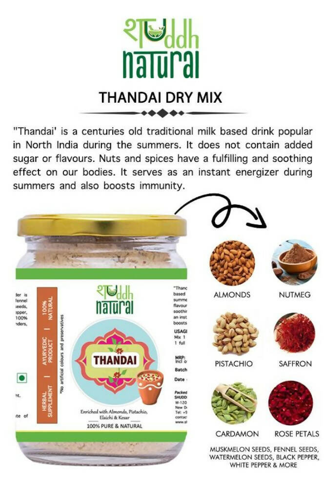 Shuddh Natural Ubtan Based Herbal Gulal | Ayurvedic Thandai Powder |Kashmiri Kahwa |Natural Honey | Holi Gift Hamper Shuddh Natural