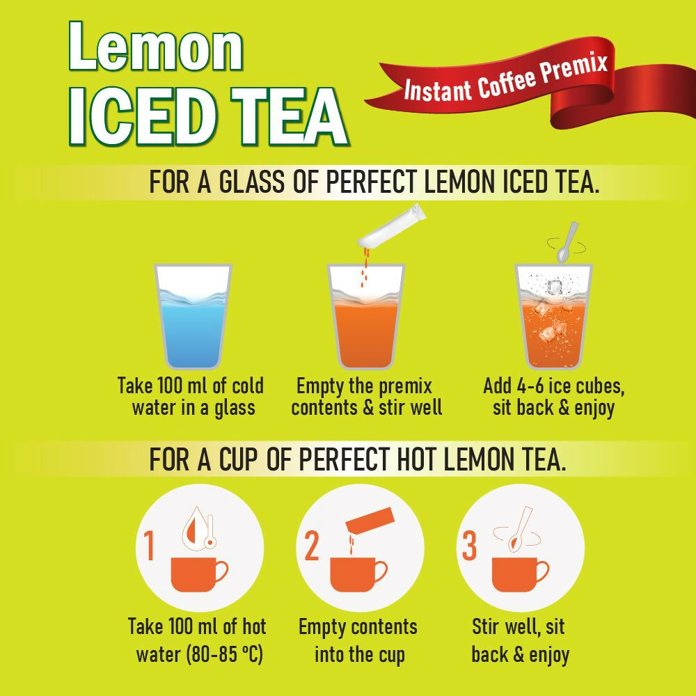Naivedyam Lemon Iced Instant Tea Premix Powder Sachets Naivedyam