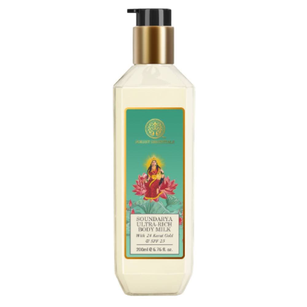 Forest Essentials Ultra Rich Body Milk Soundarya With 24K Gold & SPF25 - Safuron