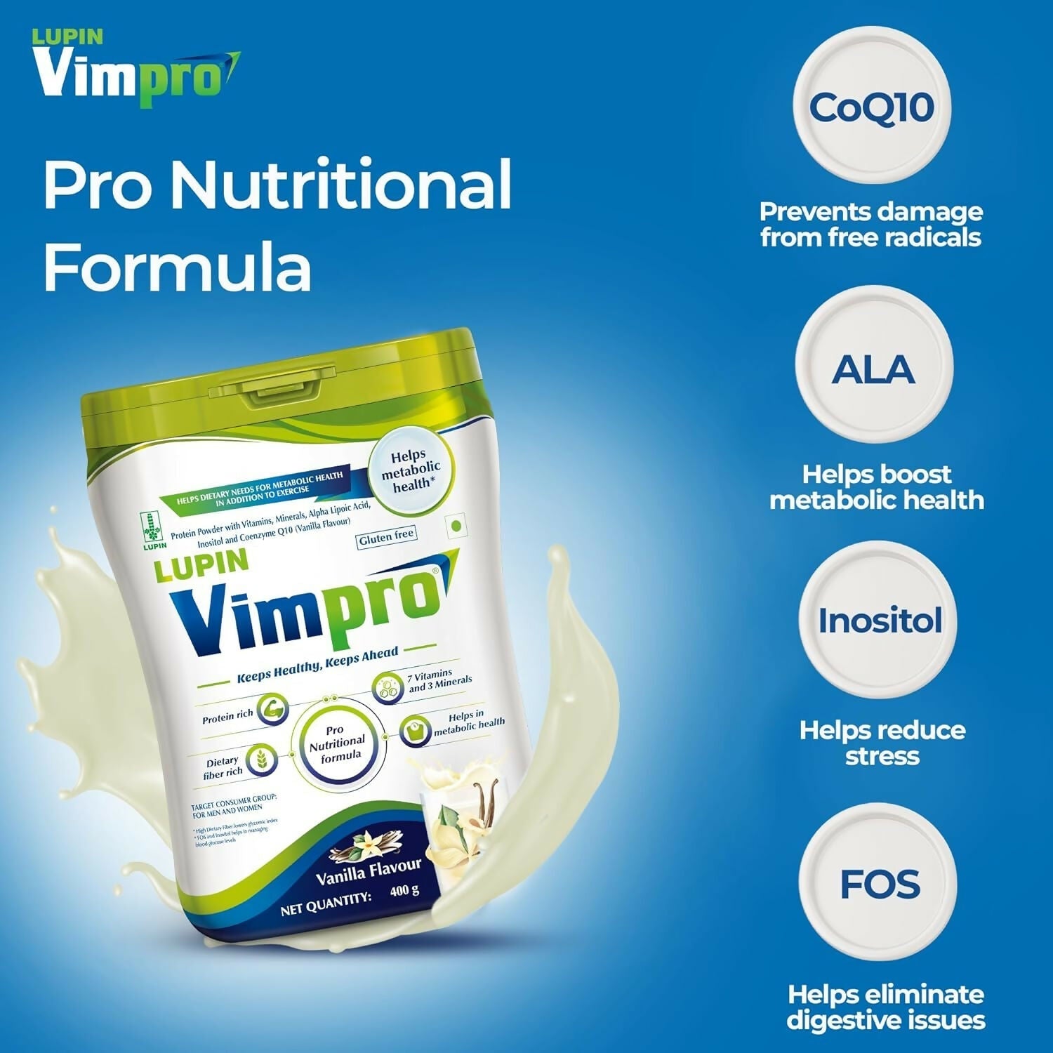 Lupin Vimpro Nutritional Vanilla Protein Powder Lupin