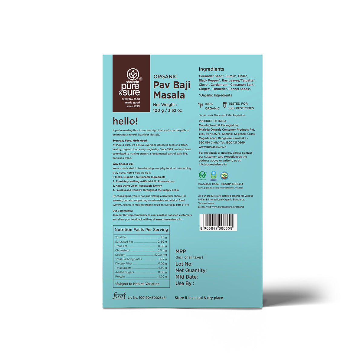 Pure & Sure Organic Pav Bhaji Masala Pure & Sure
