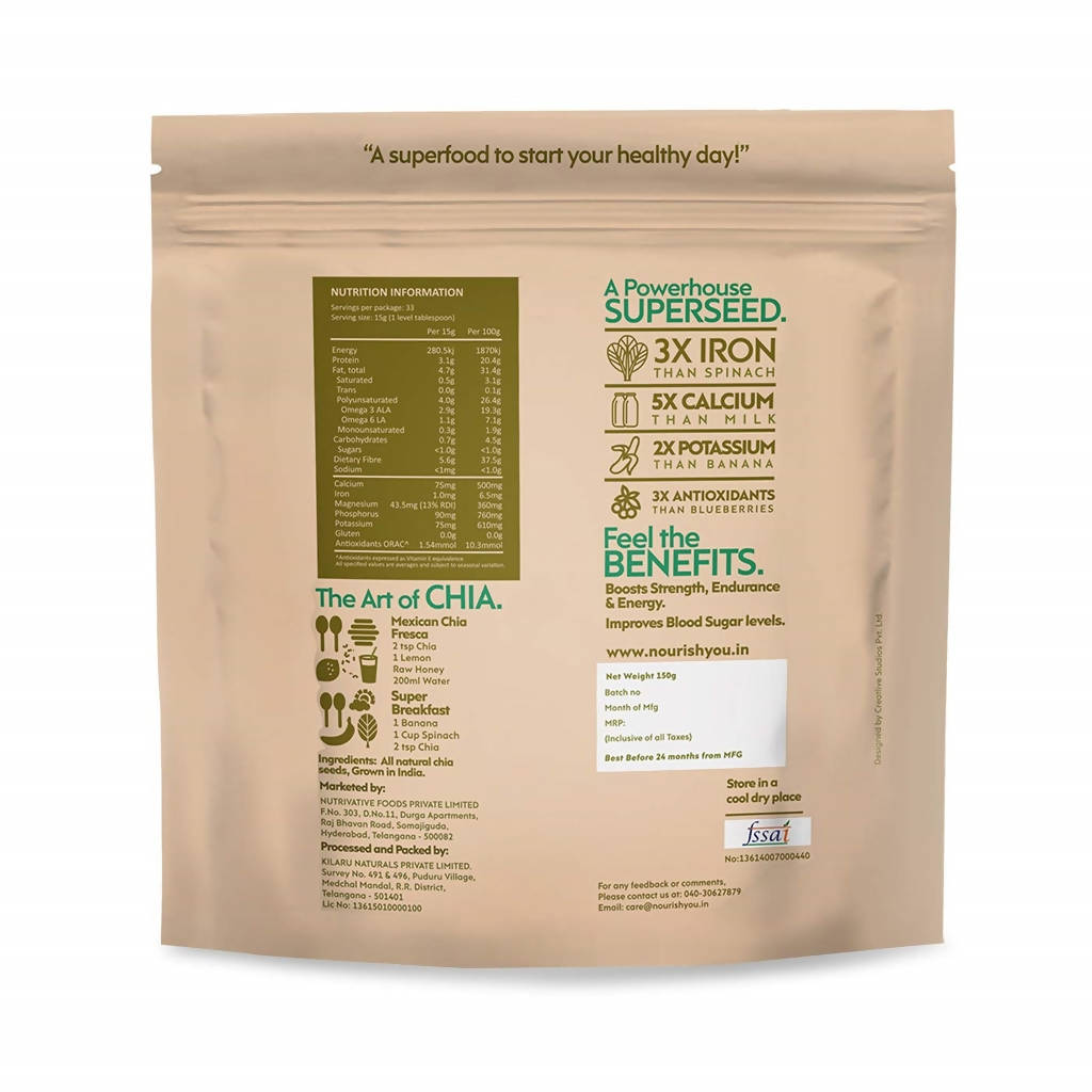 Nourish You Organic White Chia Seeds Nourish You
