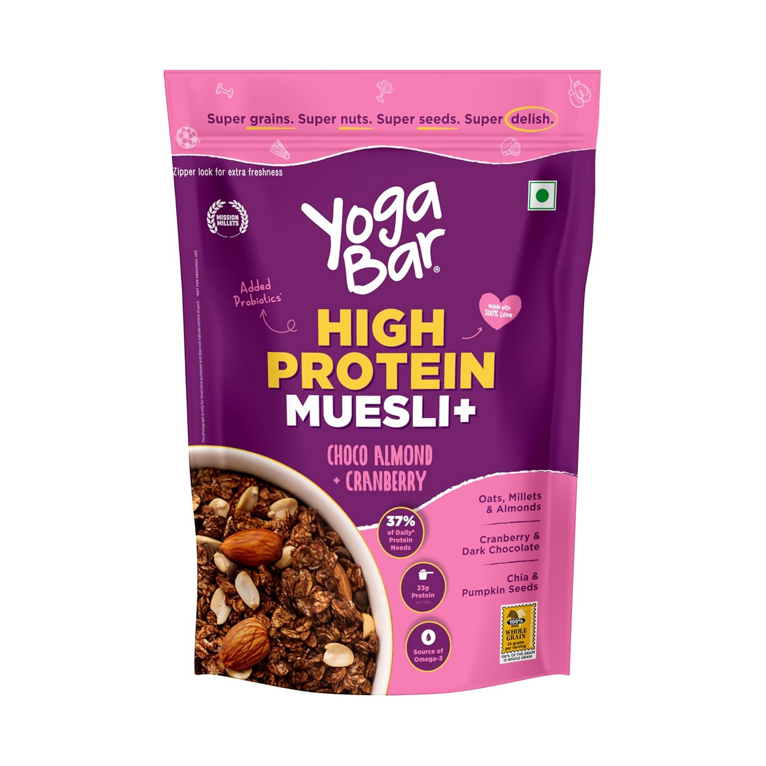 Yoga Bar High Protein Muesli - Choco Almond - Safuron