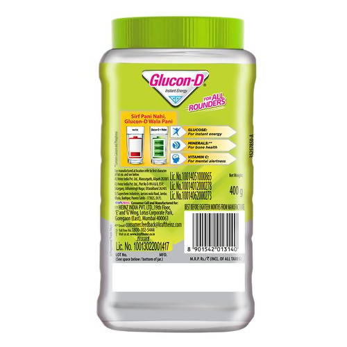 Glucon-D Instant Energy Health Drink - Nimbu Pani | Nimbu Pani Flavoured Glucose Powder | Instant Energy & Immunity Recharge | With Vitamin C & Calcium Glucon-D
