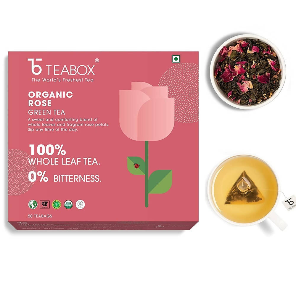 Teabox Organic Rose Green Tea Bags Teabox