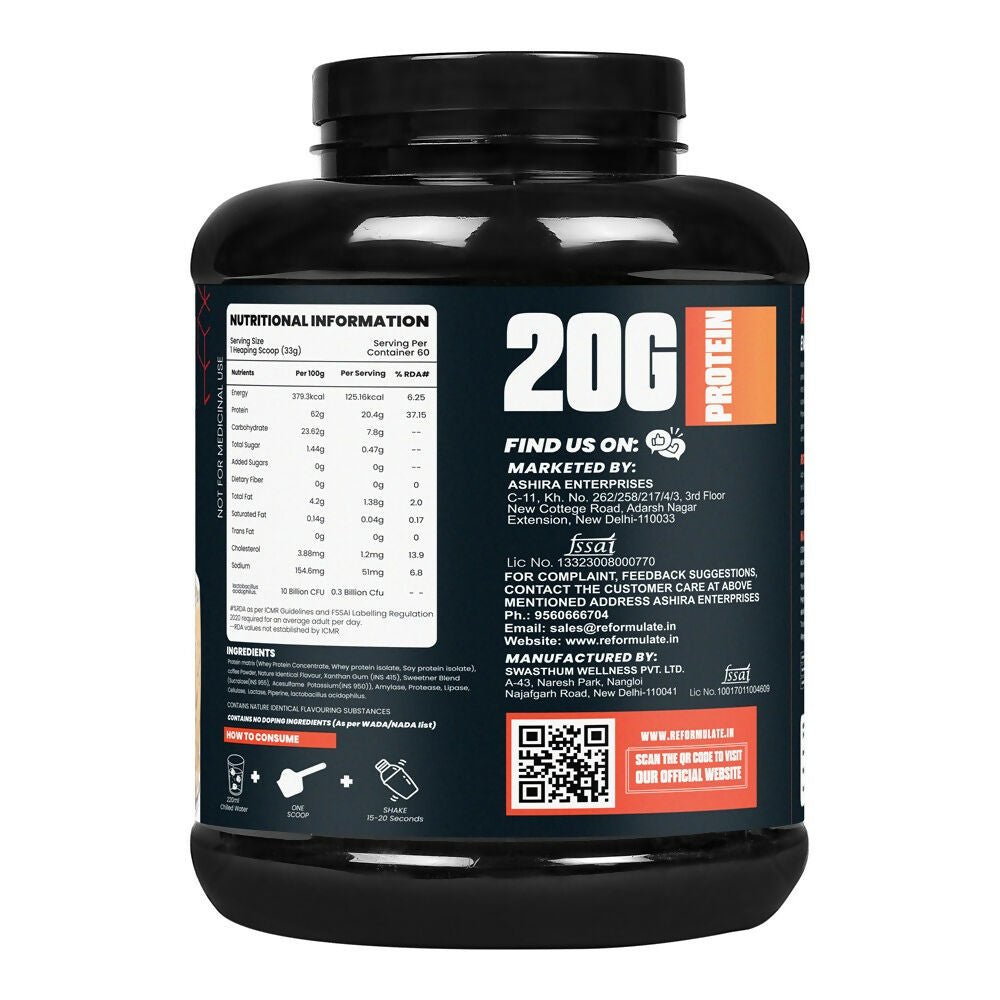 Reformulate Emerge I Whey Protein I Your Daily Meal Replacement Formula I 20 G I Protein I 5.1 G Bcaa's I 10 G Eaa's - Cold Coffee Reformulate