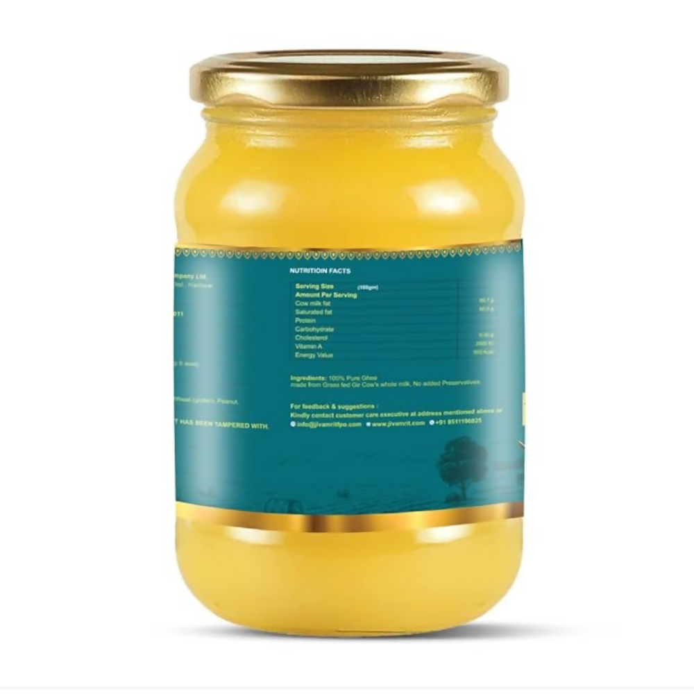 Jivamrit Organic A2 Cow Ghee Glass Bottle Jivamrit Organic