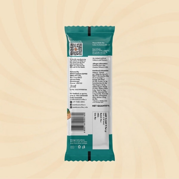 Sweet Karam Coffee Peanut Chikki Bar (Zero White Sugar) Sweet Karam Coffee